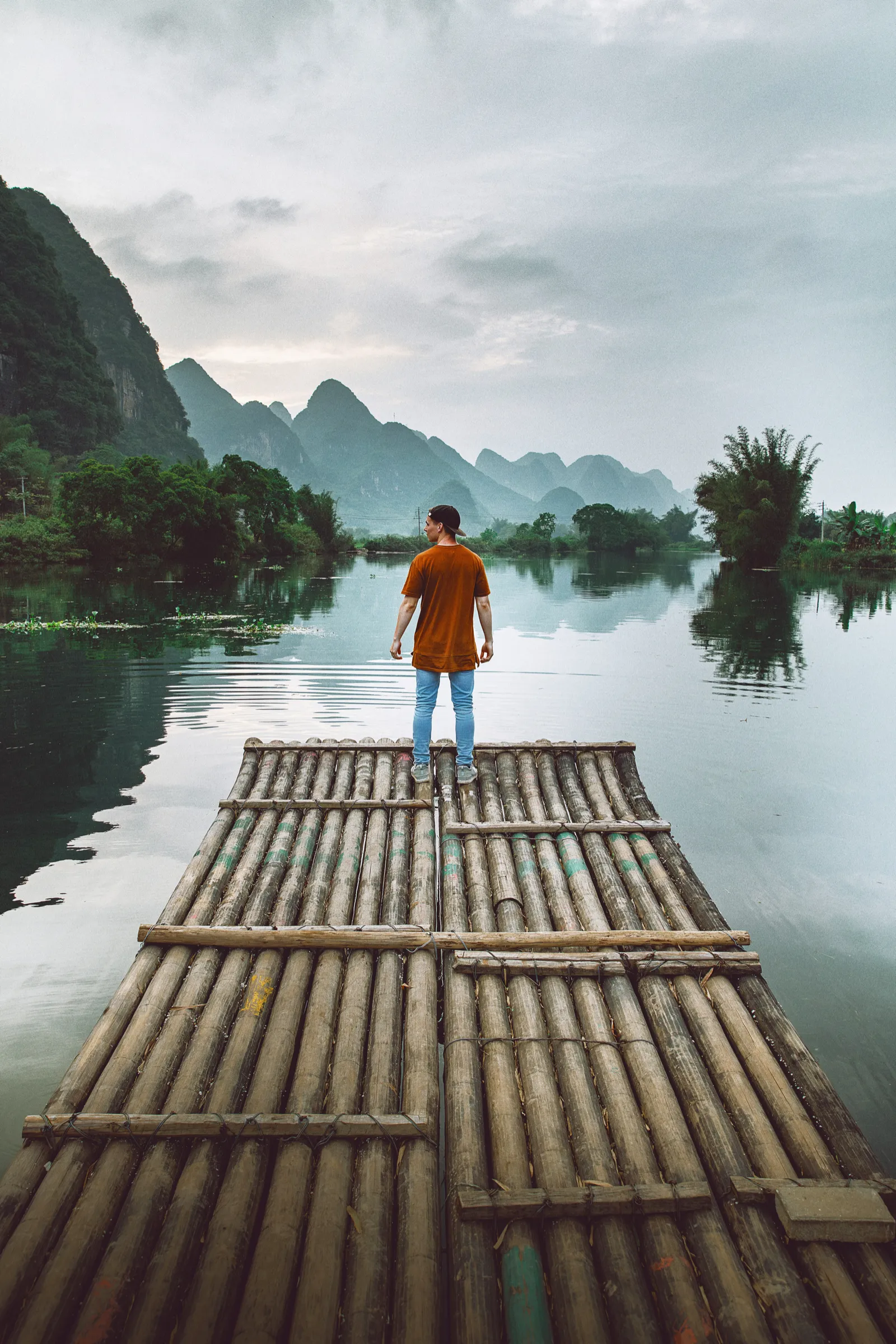 A river bend framed by karst peaks near Xingping