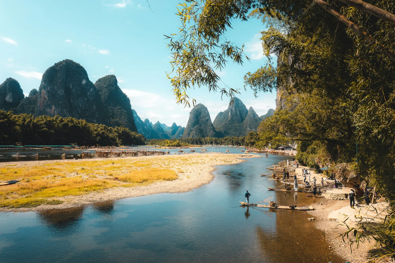 Karst mountain peaks along the Li River near Guilin