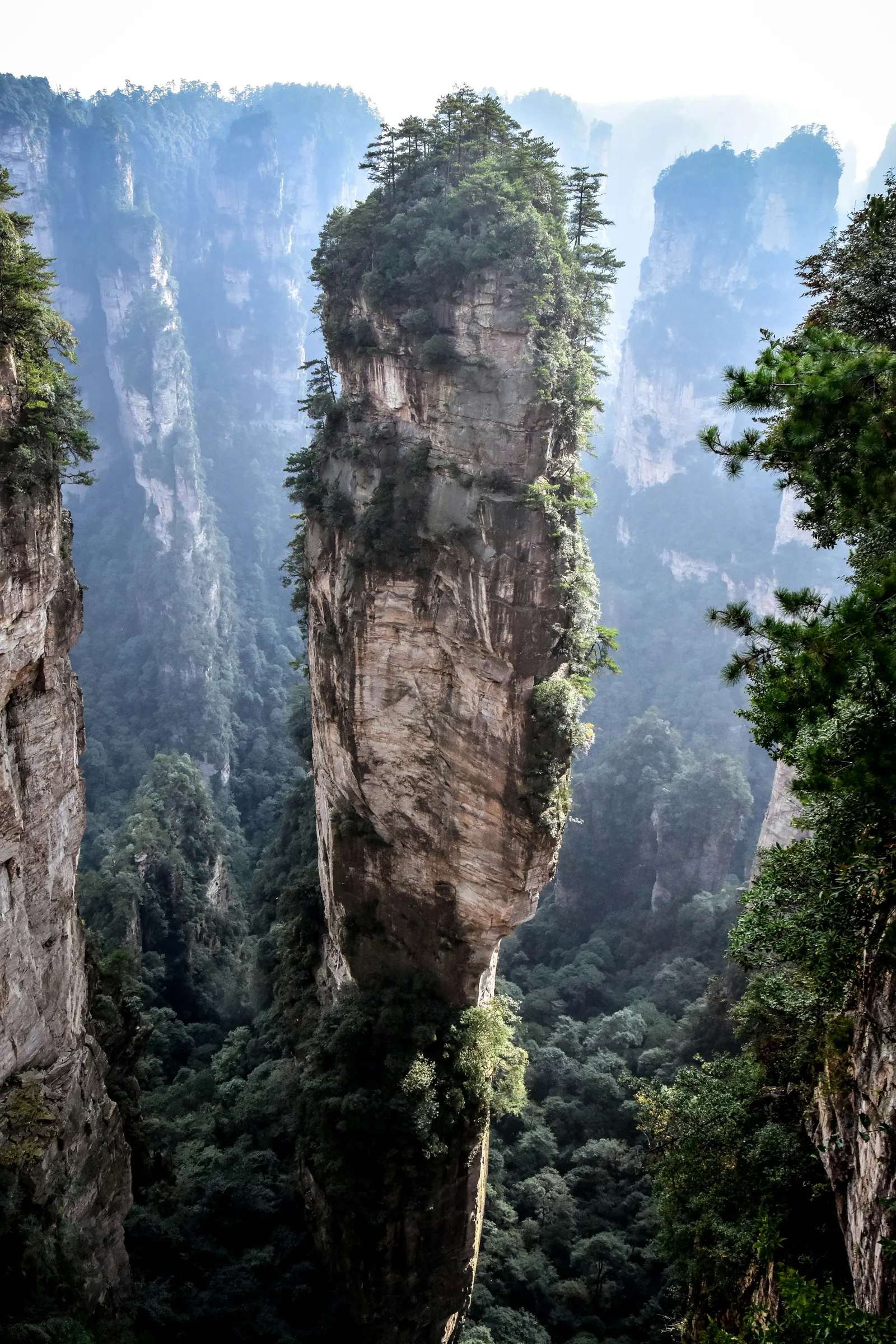 Misty peaks and cliffs of Zhangjiajie National Forest Park
